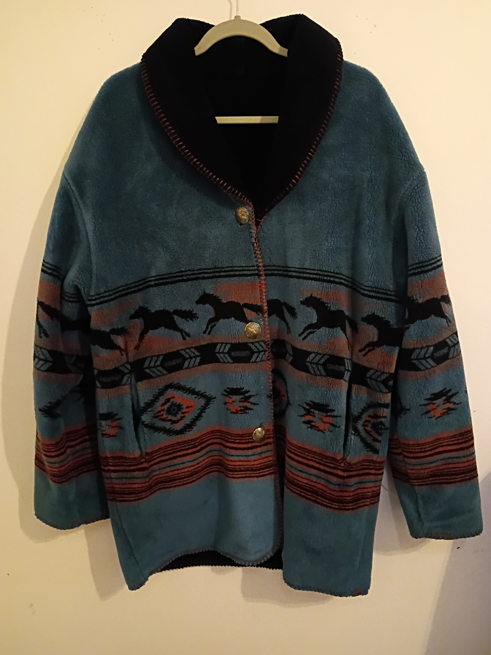 VTG Coldwater Creek Women's Reversible Fleece‎ Western Jacket Sz XL